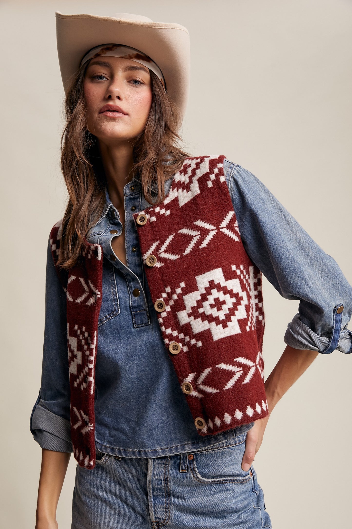 Wool Southwestern Vest