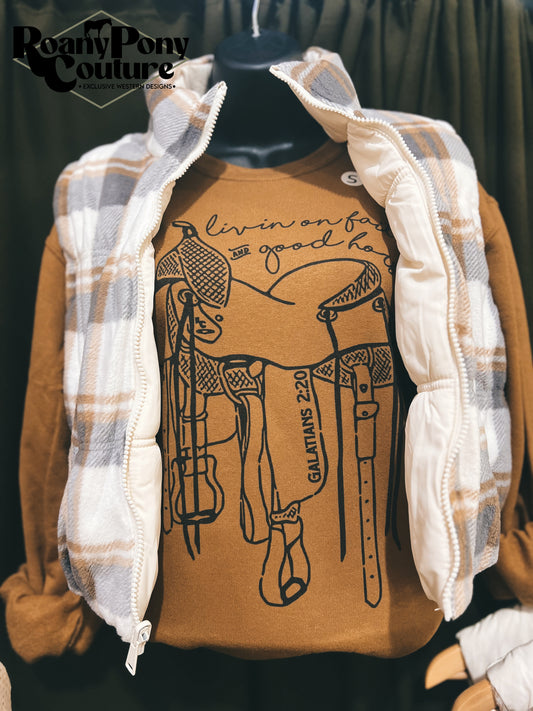 Livin' on Faith & Good Horses Sweatshirt