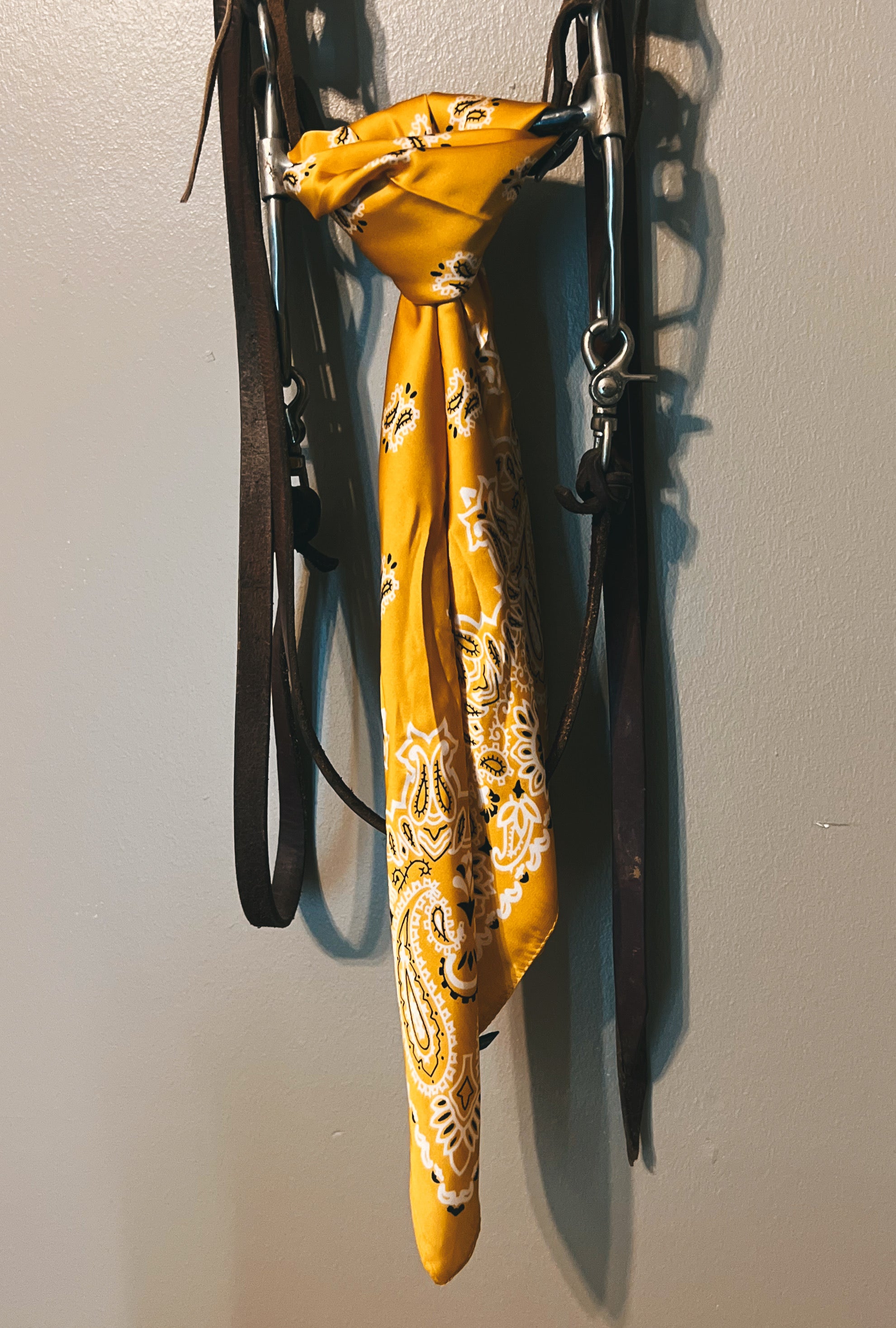 28" Bandana Print Wild Rag - Mustard