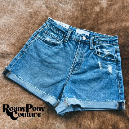 Cool It Cowboy Denim Cuffed Shorts