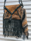 Brindle Cowhide Fringe Handbag