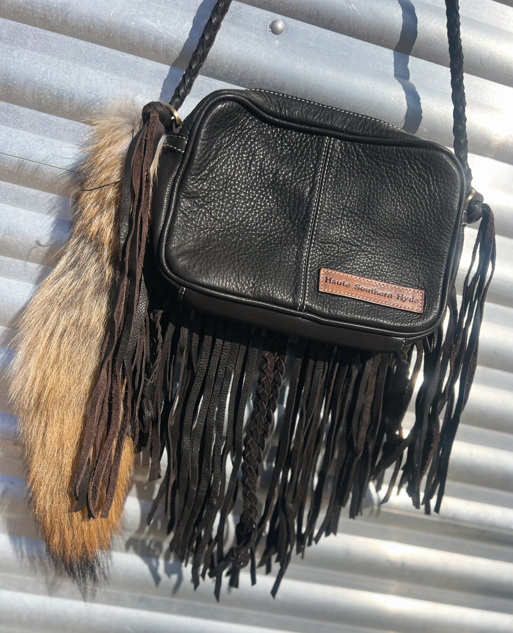 Brown Cowhide Fringe Handbag