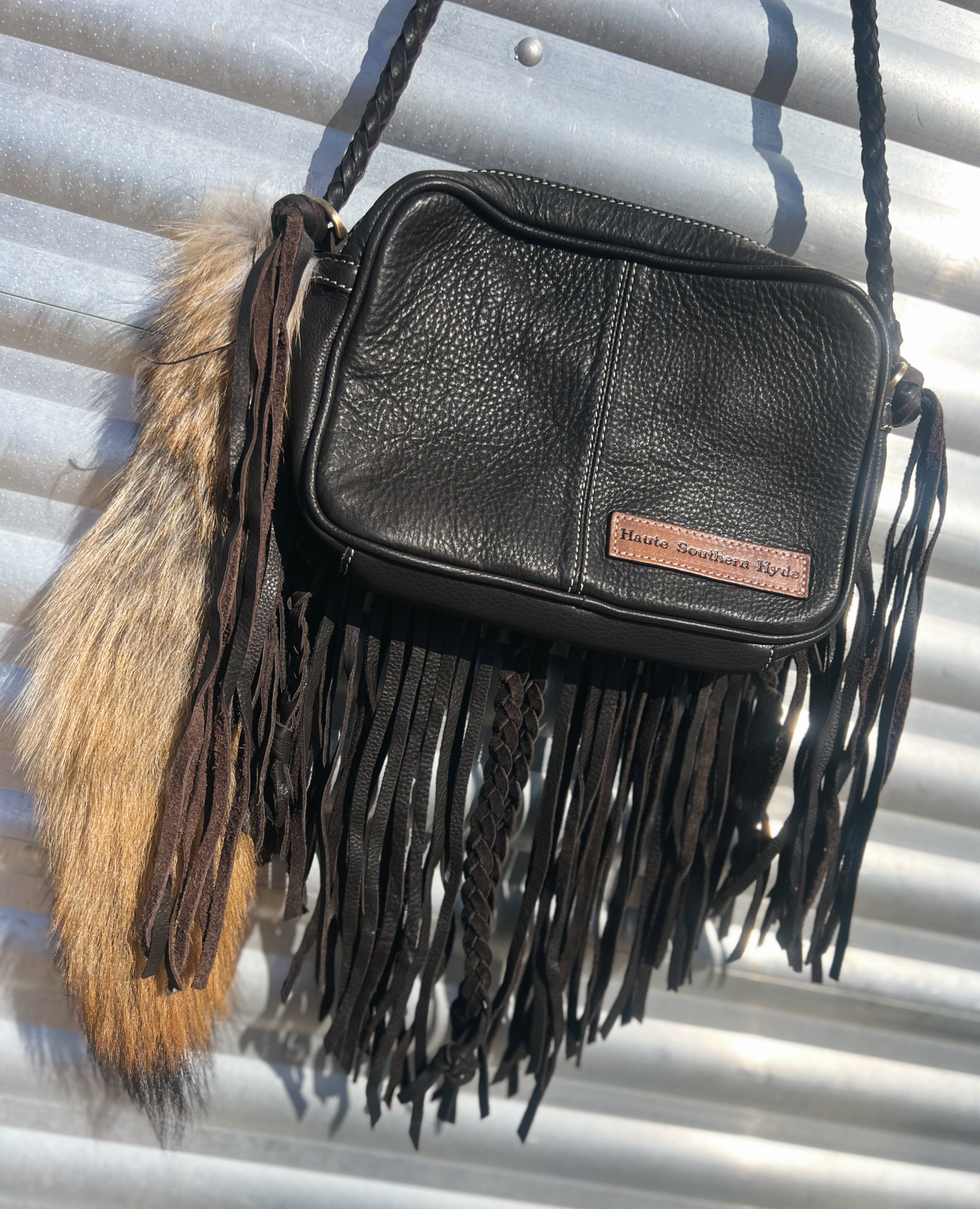 Brown Cowhide Fringe Handbag