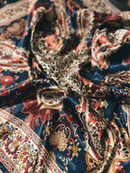 35" Wild Rag - Navy, Maroon, Cream Paisley