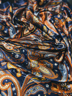35" Wild Rag - Navy, Orange, Paisley