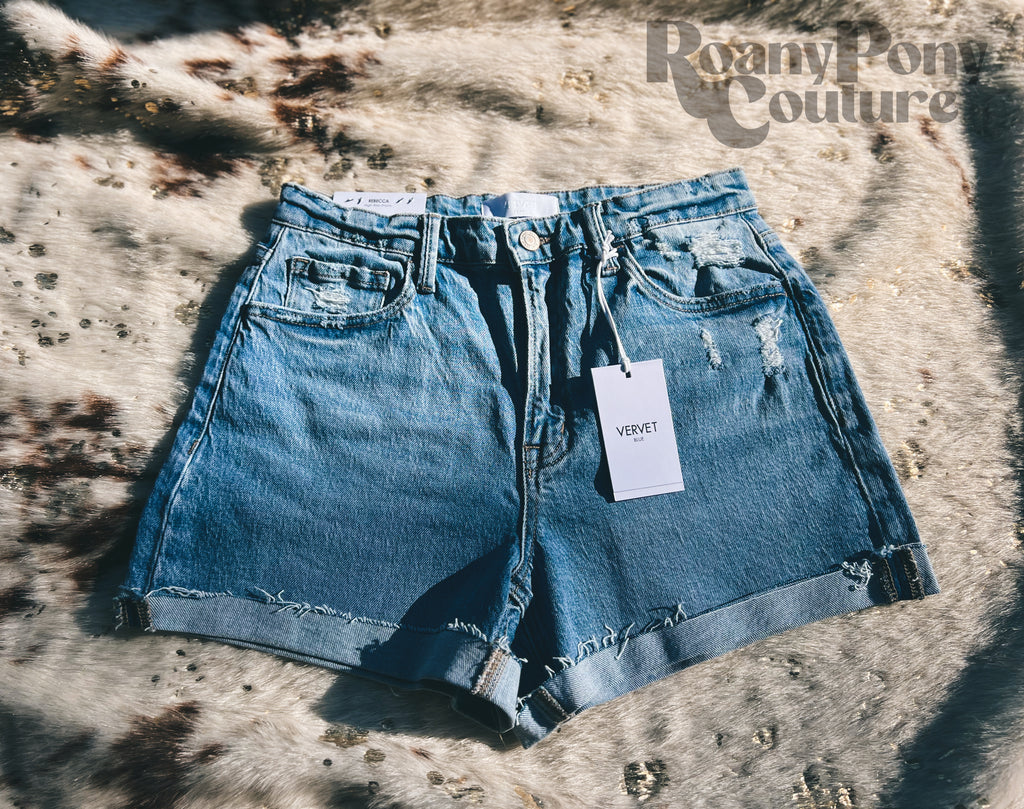 Denim Cuffed Shorts