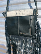 Salt & Pepper Cowhide Fringe Handbag