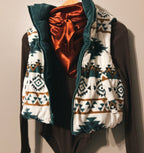 Corduroy Reversible Aztec Puffer Vest
