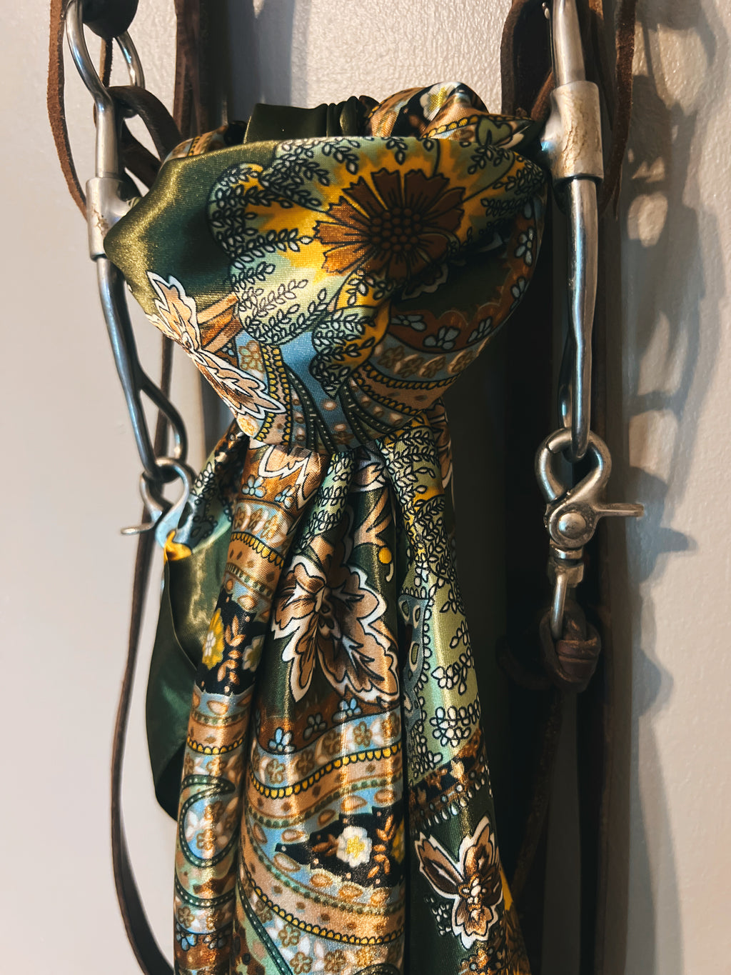 35" Wild Rag - Olive, Browns, Yellow, Paisley