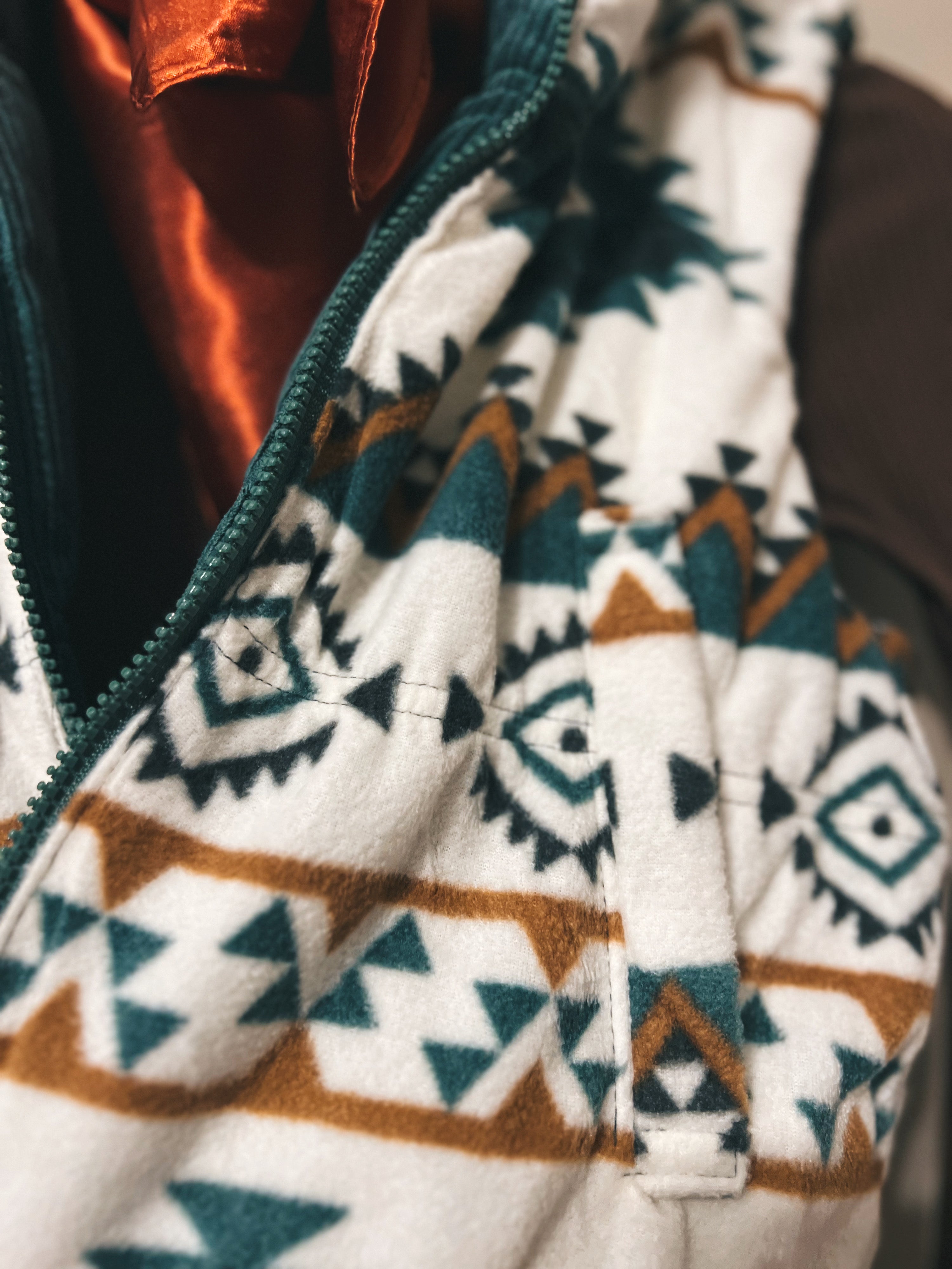 Corduroy Reversible Aztec Puffer Vest
