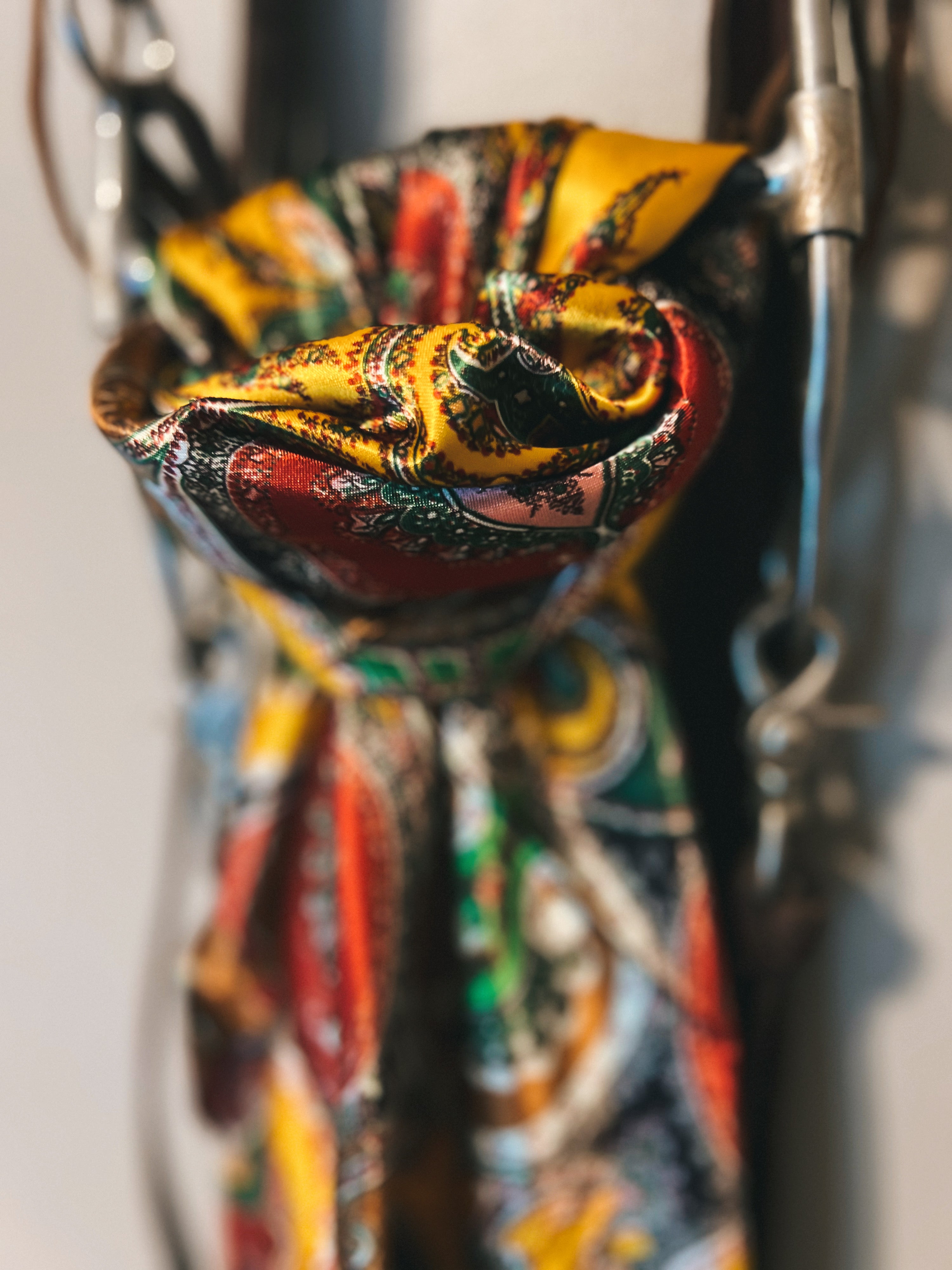 35" Wild Rag - Yellow, Red, Browns, Green Paisley