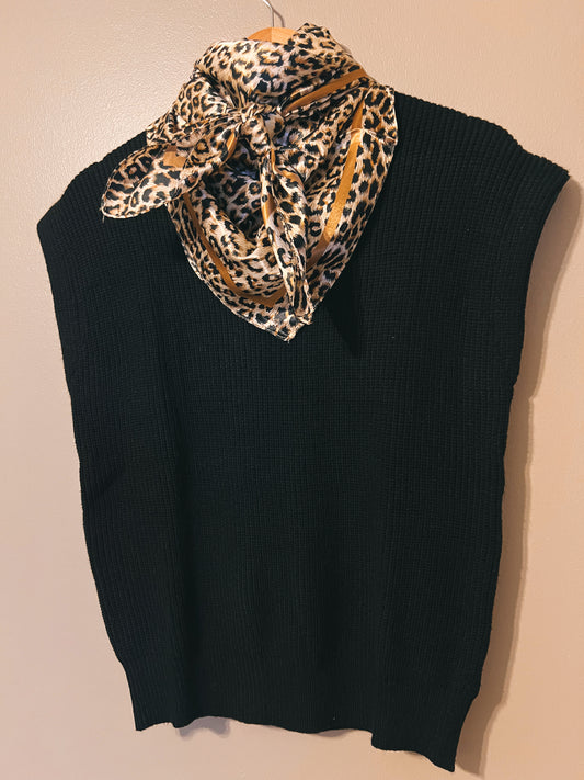 Black Sleeveless Sweater