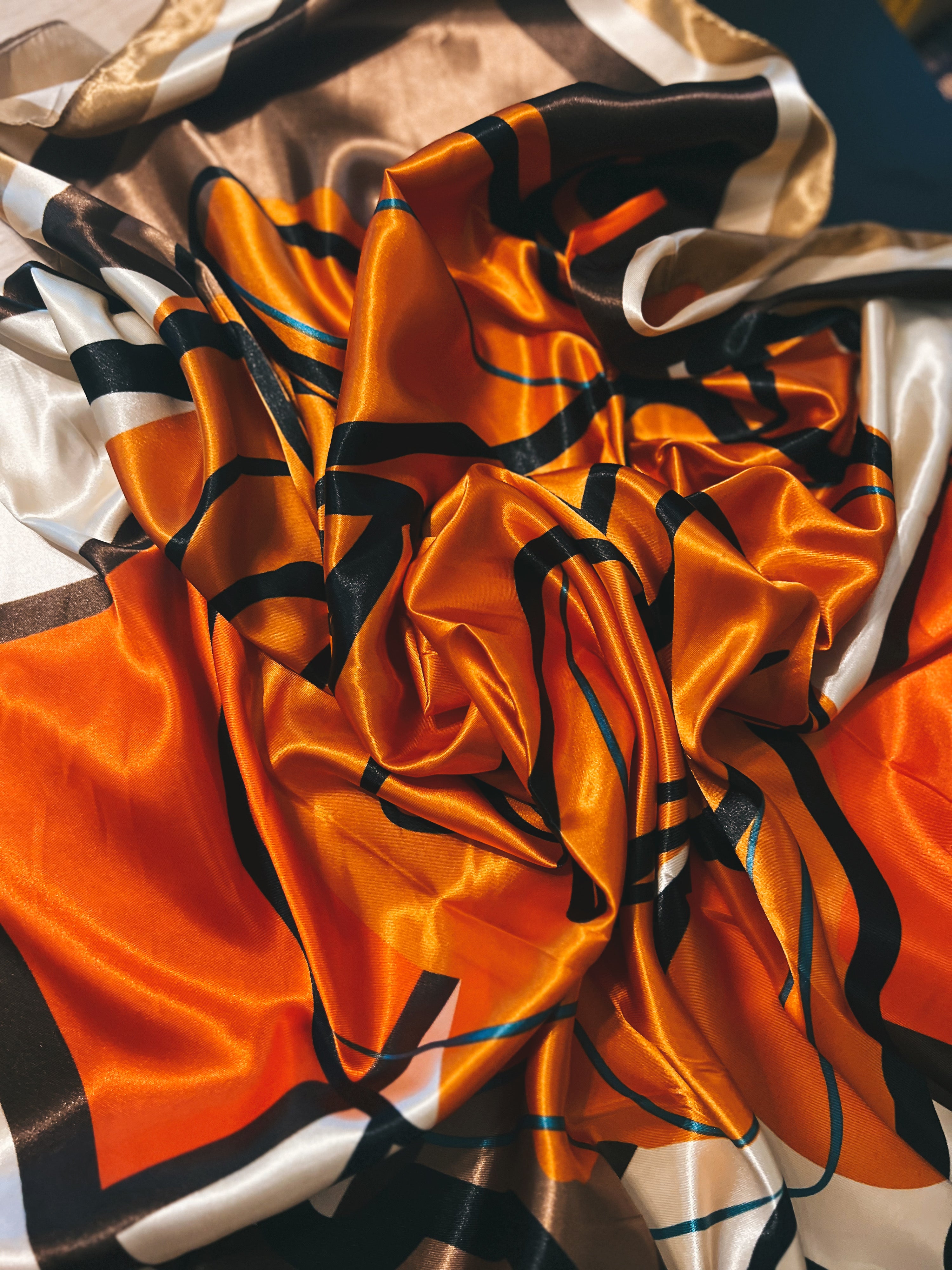 35" Wild Rag - Oranges, Browns, Rose