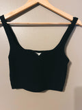 Black Ribbed Cropped Tank