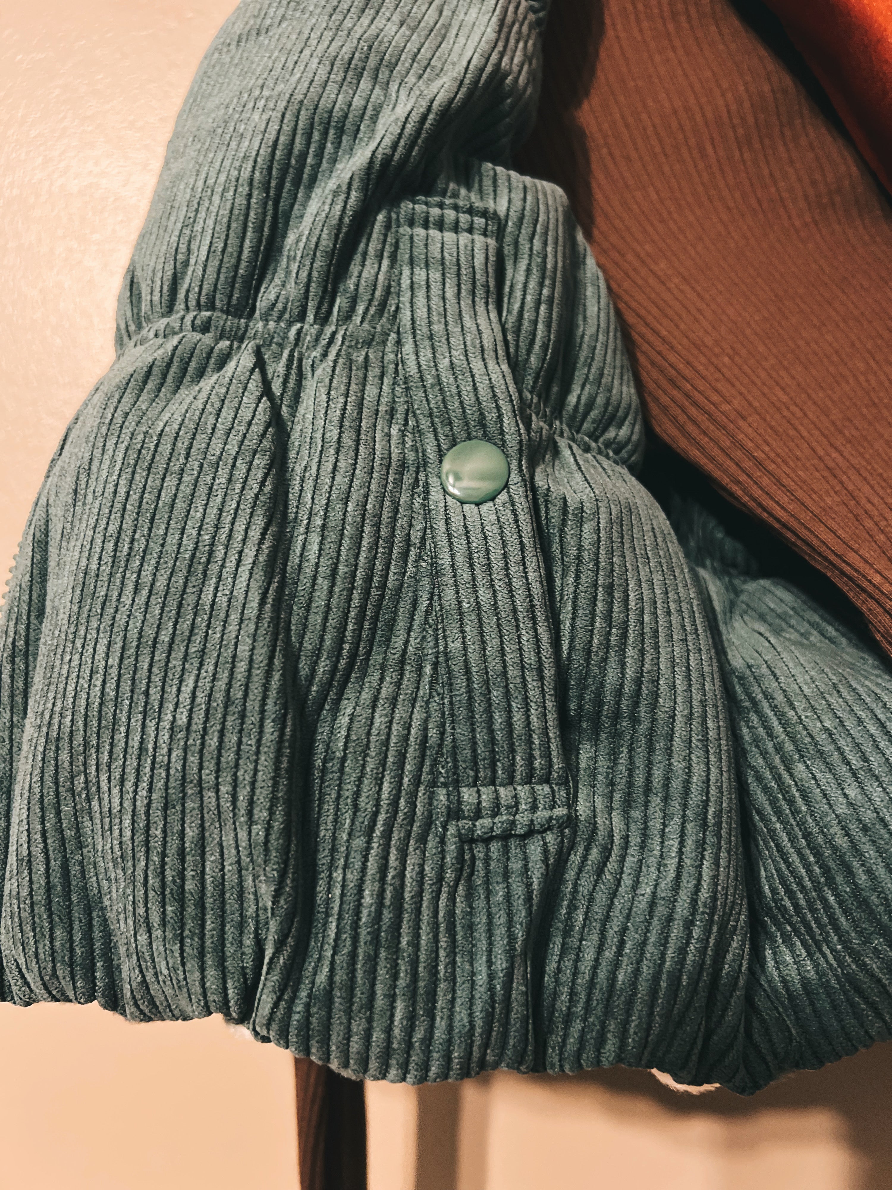 Corduroy Reversible Aztec Puffer Vest