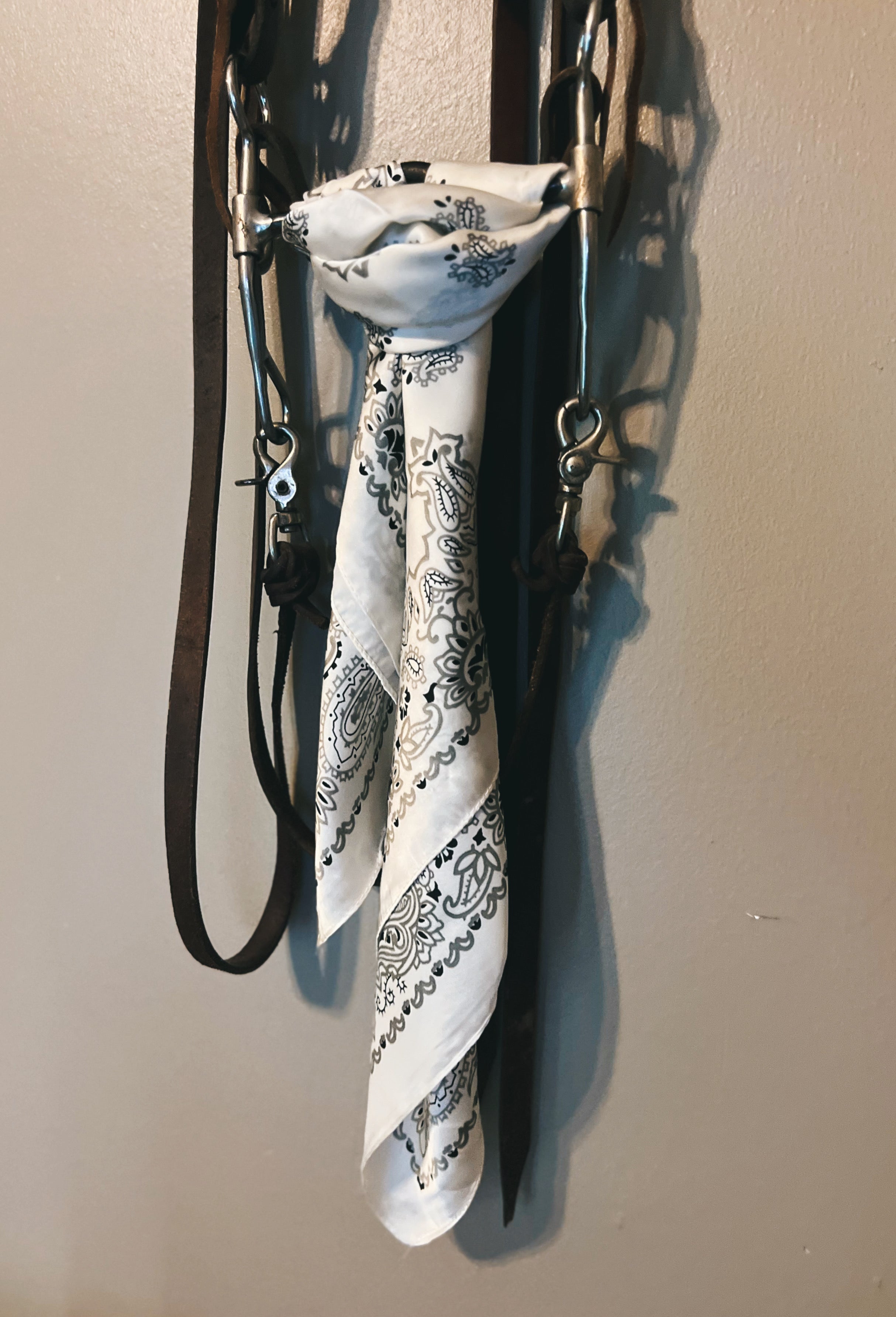 28" Bandana Print Wild Rag - White