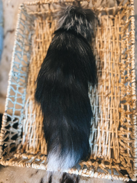Silver Fox Tail Purse Hanger