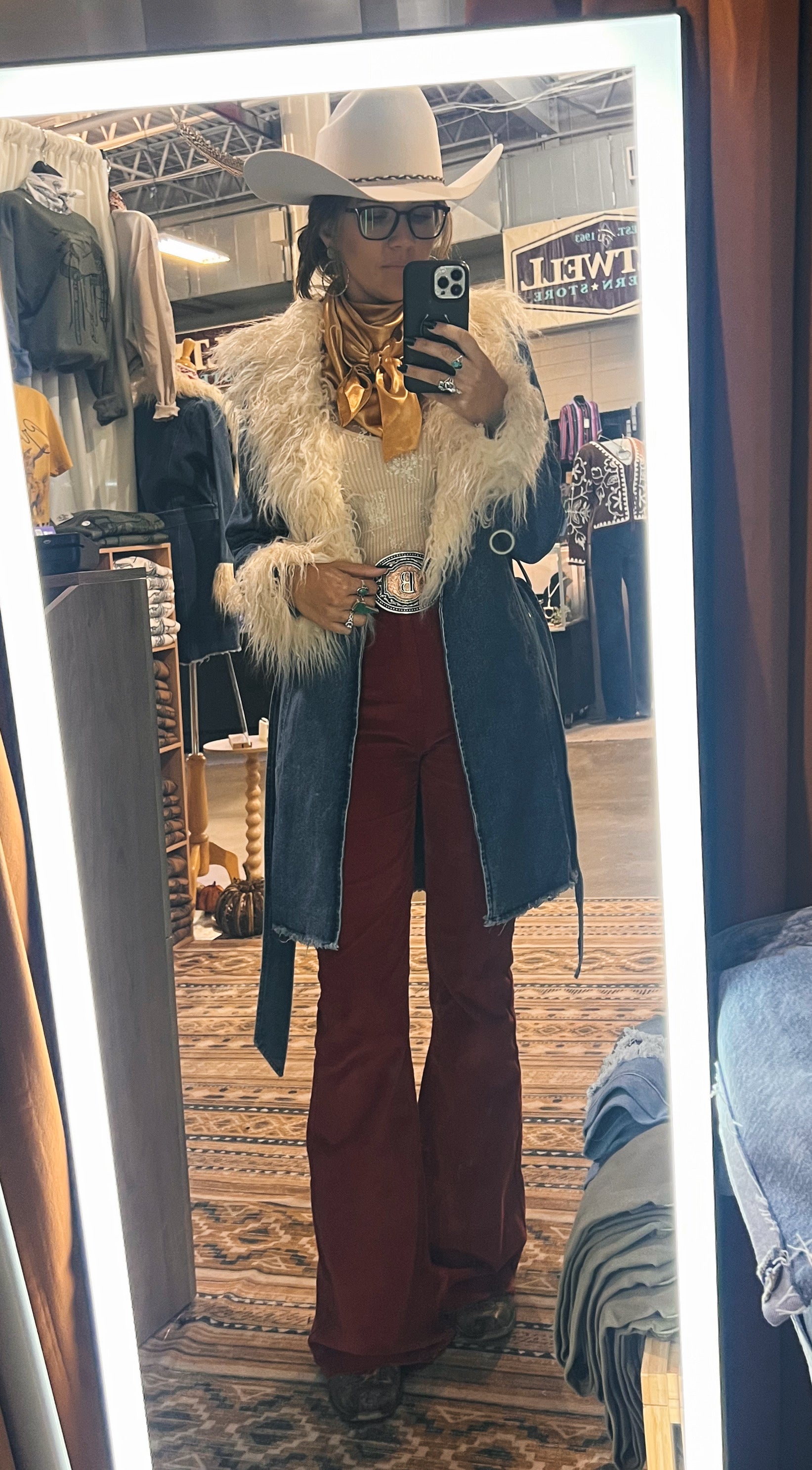 Denim & Fur Coat